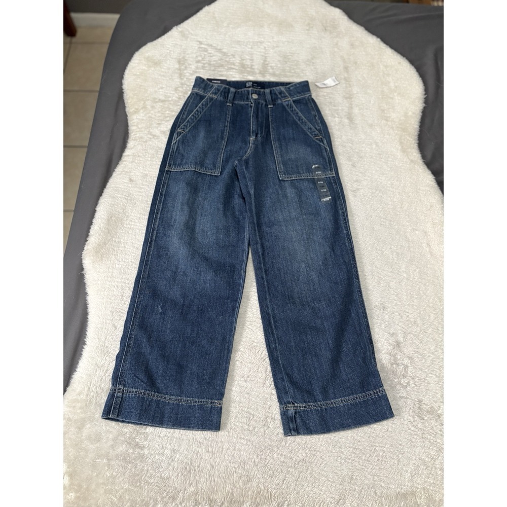 New Gap Wide Leg Womens Blue Denim Jeans‎ Loose Size 2/26 NWT Y2K Streetwear